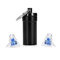 Ear Plugs - MASO 1 Pair 24DB Noise Cancelling Ear Plugs with a Sturdy Aluminum Carrying Case，Ultra Soft,Reusable and Waterproof for Sleeping,Army,Shooting,Swimming, Flying ect (blue/transparent)