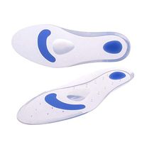 Silicone Insoles Soft Cushion Absorb Shock Ease Pain from Plantar Fasciitis Transparent 1 Pair (S(Women: 7-8/Men: 6-7))