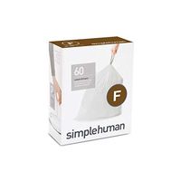 simplehuman Code F Custom Fit Drawstring Trash Bags, 25 Liter / 6.5 Gallon, 3 Refill Packs (60 Count)