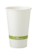 World Centric CU-PA-16 100% Compostable FSC Mix Paper Hot Cups, 16 oz, White (Pack of 1000)