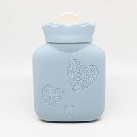 Sherhor Portable Mini hot Water Silicone Bottle Bag Microwave Safe Heat/Cold Therapy Durable Food Grade Material (Blue)