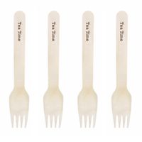 Dress My Cupcake Natural Wood Candy 100-Pack Buffet Forks DIY Kit, Tea Time, Brown