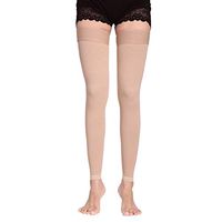 Thigh High Compression Socks Men & Women, Firm Support 20-30 mmHg Gradient Compression with Silicone Band, Closed Toe Compression Stockings for Medical, Edema, Varicose Veins.(9Nude XXL)