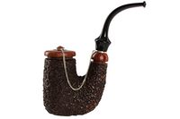 Brebbia Oom-Paul With Cap Tobacco Pipe - Rustic