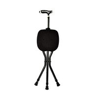 Folding Three-Legged Cane Stool, LED Handle Walker, Height Adjustable, Safe to Use