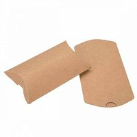 Brand Kraft Pillow Boxes | 25 Pieces | Cute Paper Party Favor Gift Boxes | Wedding Baby Shower Candy Box | Birthday Party Supplies | Multiple Sizes | KPB100A