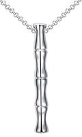 Greendou Fashion Jewelry 18K Rose Gold/White Gold Plated China Bamboo Pendant Necklace for Women (Platinum)