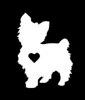 Vinyl Sticker Decal - Yorkie Love Heart - Sticker Laptop Car Truck Window Bumper Notebook Vinyl Decal SMA4931