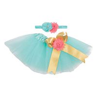 Finedayqi Dress Newborn Girls Dress Children Tutu Tulle Party Dance Costume Skirt+Headband Set for Size 0-3 Years Toddler Kids Dresses