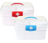 Empty First Aid Kit Family Medicine Chest Storage Box Household Plastic Drug Holder Case Medicine Cabinet
