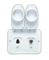 JR Products 543-A-2-A Polar White Phone/Cable Plate by JR Products