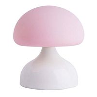 XuanMax Cute Mushroom Silicone Soft LED Night Light Rechargeable Bedside Lamp with Vibration Induction Table Desk Lamp Touch Sensitive Control Lovely Gift for Kids Children Christmas Birthday (Pink)