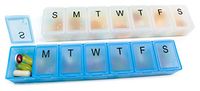 Weekly Pill Organizer - 8.38 inch Translucent Pill Boxes for Taking Medications Multiple Times a Day (2 Times a Day)