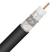 PHAT SATELLITE INTL - Made in USA Tri-Shield RG11 Coaxial Cable, 3GHz 75 Ohm 14AWG, Flame Retardant PVC Jacket, Satellite Audio Video Broadband Internet Coax, UL ETL CM (300ft, Black)
