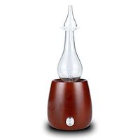 HXXXIN Wood Grain Glass Aromatherapy Machine Essential Oil Diffuser Small Home Office Bedroom Silent Freshener Air Purifier,Black