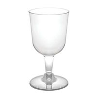Party Essentials WINE5-10/40 Hard Plastic 2-Piece Wine Glass, 5.5-Ounce Capacity, Clear (Case of 400)