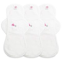Hesta FDA Registered Organic Reusable Cloth Menstrual Pads (Environment-Friendly), PMS Relief Set of 3 (Slim, Wing/White)