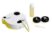 White Contact Lens Case Set Include Solution Bottle Tweezers