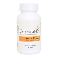 Celebrate Iron + C 18 mg chewable - Tangerine - 90 Count