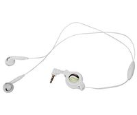 Retractable Headset Hands-free w Mic Dual Earbuds Earphones Earpieces Wired Headphones 3.5mm [White] for AT&T Nokia Lumia 925 - AT&T Samsung Galaxy Alpha - AT&T Samsung Galaxy Express 3