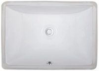 Wells Sinkware Rectangular Vitreous Ceramic Lavatory Single Bowl Undermount White 20 x 15 x 6