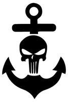 Anchor Sailor Punisher Skull - Sticker Graphic - Auto, Wall, Laptop, Cell, Truck Sticker for Windows, Cars, Trucks