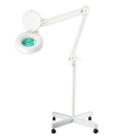 Premium Wheeled Magnifier Floor Lamp - Strong 5-Diopter Magnifcation