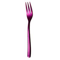 Stainless Steel Colored Upscale Dinnerware Flatware Dessert Fork Fruit Fork Luxury Cutlery (16cm, Purple)