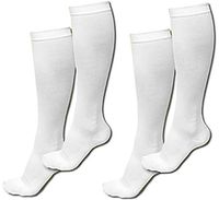 ASRocky Compression Socks (20-30mmHg) for Men & Women - Best Graduated Athletic Fit Stockings for Running, Medical, Athletic, Edema, Diabetic (White - 2 Pair, Large/X-Large)