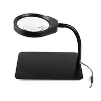 ZHHL Desktop Magnifier, 10X Desktop Foldable LED Magnifying Glass with Metal Stand Hands Free Loupe - Reading Repair Welding