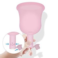 DXJJ Menstrual Cup Feminine Hygiene Lady Menstrual Cup Silicone Reusable Women Cup,Pink,L
