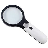 Yu2d 🌹🌹 LED Light Handheld Magnifier Reading Magnifying Glass Lens Jewelry Loupe（Black）