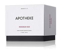 APOTHEKE Luxury Scented 3-Wick Jar Candle, Rosebud Oud, 32 oz - Perfume-Grade Fragrance Oil, Maximum Essential Oil, Perfect Soy Wax Blend, Unique Formulation, Strong, Clean Burn