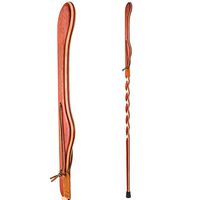 Hiking Walking Trekking Stick - Handcrafted Wooden Walking & Hiking Stick - Made in The USA by Brazos - Twisted Padauk Maple - 58 inches