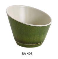 Yanco BA-406 Bamboo Style 6.5" Sheer Bowl, 32 OZ, Melamine, Pack of 24