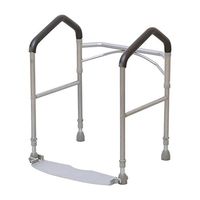 AXD Eldery Foldaway Toilet Surround Safety Frame, Fully Folding Anti-Slip Toilet Grab Bars with Footrest, Adjustable Height Bathroom Handrail