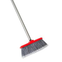 Fuller Brush Fiesta Red Kitchen Broom - Heavy Duty Floor Sweeper w/Extendable Steel Handle & Fine Long Bristles - Dust Sweeping For Home/Commercial Kitchen & Warehouse Floors