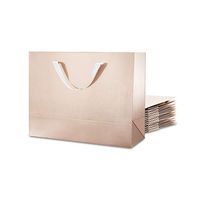 MALICPLUS 12 Large Gift Bags 13x5x10 Inches, Luxury Large Bags with Handles (Cotton) for All Occasions (Metallic Champagne)