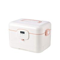 Medical Box with Lock, Household Portable Medicine Storage Box Comes with Alarm Clock to Remind Smart Medicine Box Seal Dustproof Storage Finishing Portable Drugs Storage Box, Pink