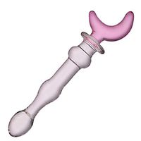 Glass Wand Massage Fairy Pink 5 Lovely Shapes Design Medical Grade Massager as A Beginner Gift Toy (Small Moon)