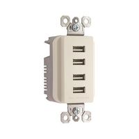 Legrand Tm8usb4lacc6 Pass & Seymour Quad USB Charger, Light Almond (LegrandTM8USB4LACC6 )