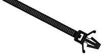 Push Mount 7.9", 50 lb. UV Black Cable Ties - (pack of 100)