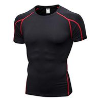 Photno Men Sport T Shirts Short Sleeve Athletic Running Top Workout Gym Tees Red