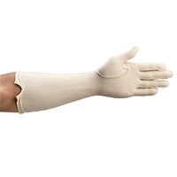Rolyan Forearm Length Left Compression Glove, Full Finger Compression Sleeve to Control Edema and Swelling, Water Retention, and Vericose Veins, Covers Fingers to Forearm on Left Arm, Small
