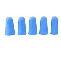 uxcell Silicone Finger Protectors Covers Caps for Hot Glue Wax Rosin Resin Honey Adhesives Scrapbooking Sewing in 3 Sizes Small, Medium, Large 5 in 1 Blue