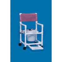Standard Line Commode with Footrest and Seat Belt Mesh Bag Color: Wineberry