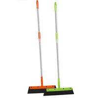 Shower Squeegee Set 2, Professional Telescopic Shaft Squeegees, Easy to Clean, All-Purpose Squeegee for Bathroom, Kitchen, Car Glass, Mirror, Shower Door Blue and Orange