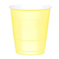 Light Yellow Plastic Cups | 12 oz. | Pack of 20 | Party Supply