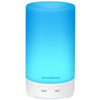 InnoGear USB Aromatherapy Essential Oil Diffuser Portable Aroma Humidifier Air Refresher with 7 Colorful LED Lights for Office Home Car Vehicle Travel, White