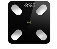 Lfsp Electronic Scales, Digital Scales Body Fat Scale Electronic LED Digital Weight Bathroom Floor Scale Suitable for Bedroom, Bathroom Balance Bluetooth Scale High-Precision Scales (Color : Black)